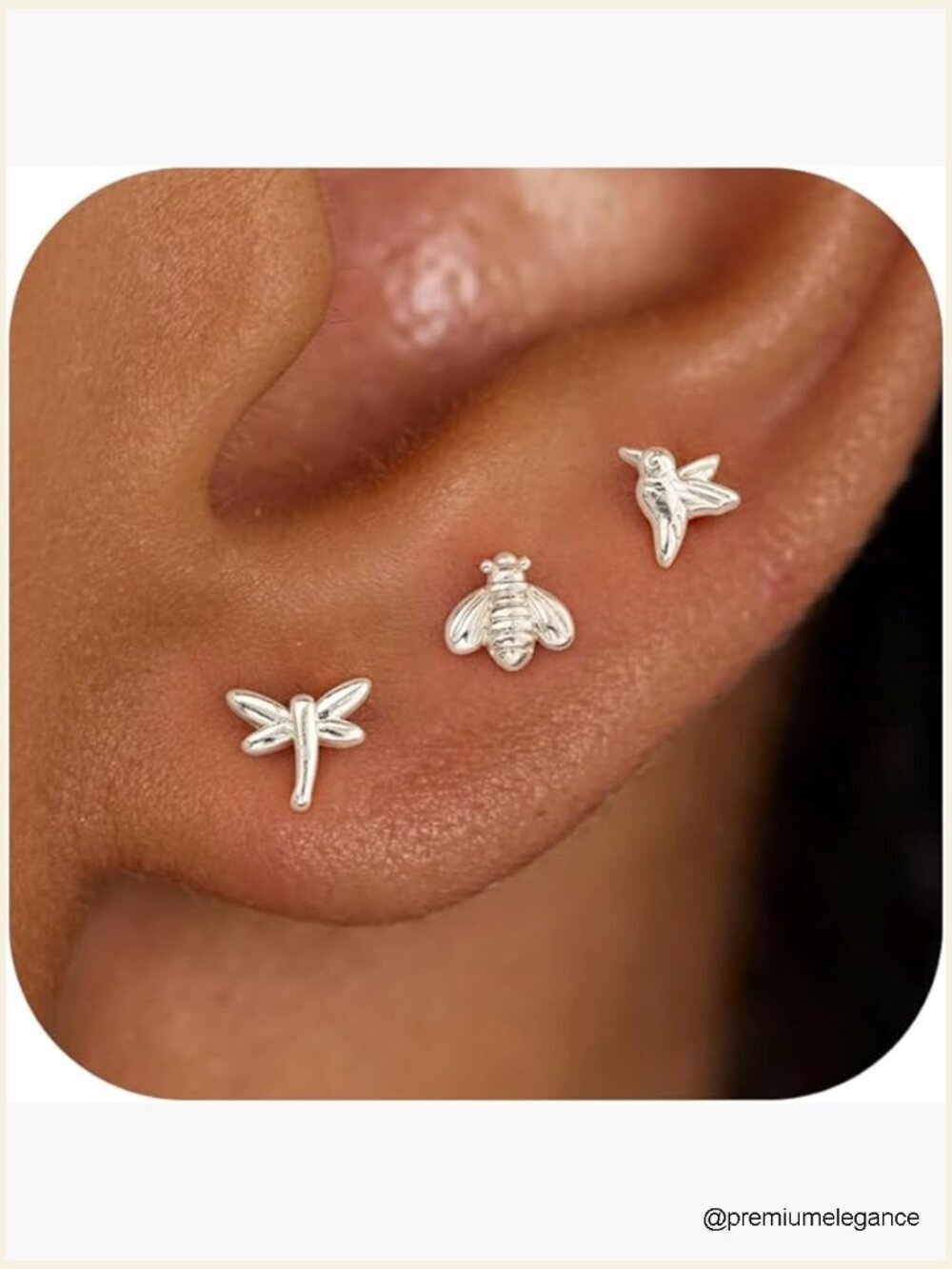 3 Pair Flat Back Screw Stud Earrings - 14K Gold Plated Tiny Everyday Earrings